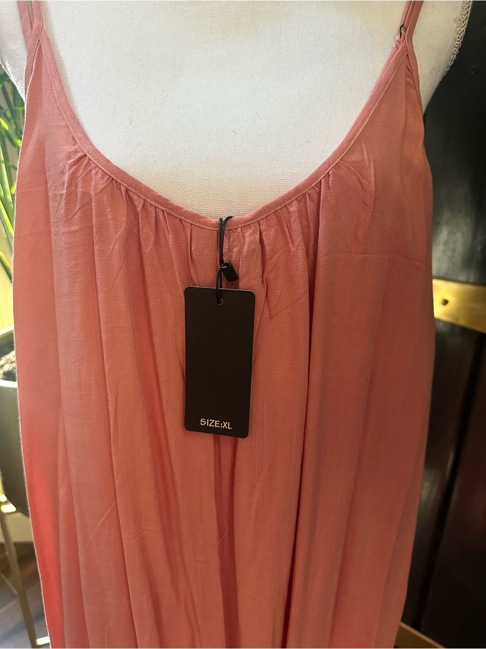 NWT SHINESTAR CORAL ROMPER PANTS BOHO pockets wide leg resortwear jumpsuit Sz XL - Picture 4 of 9